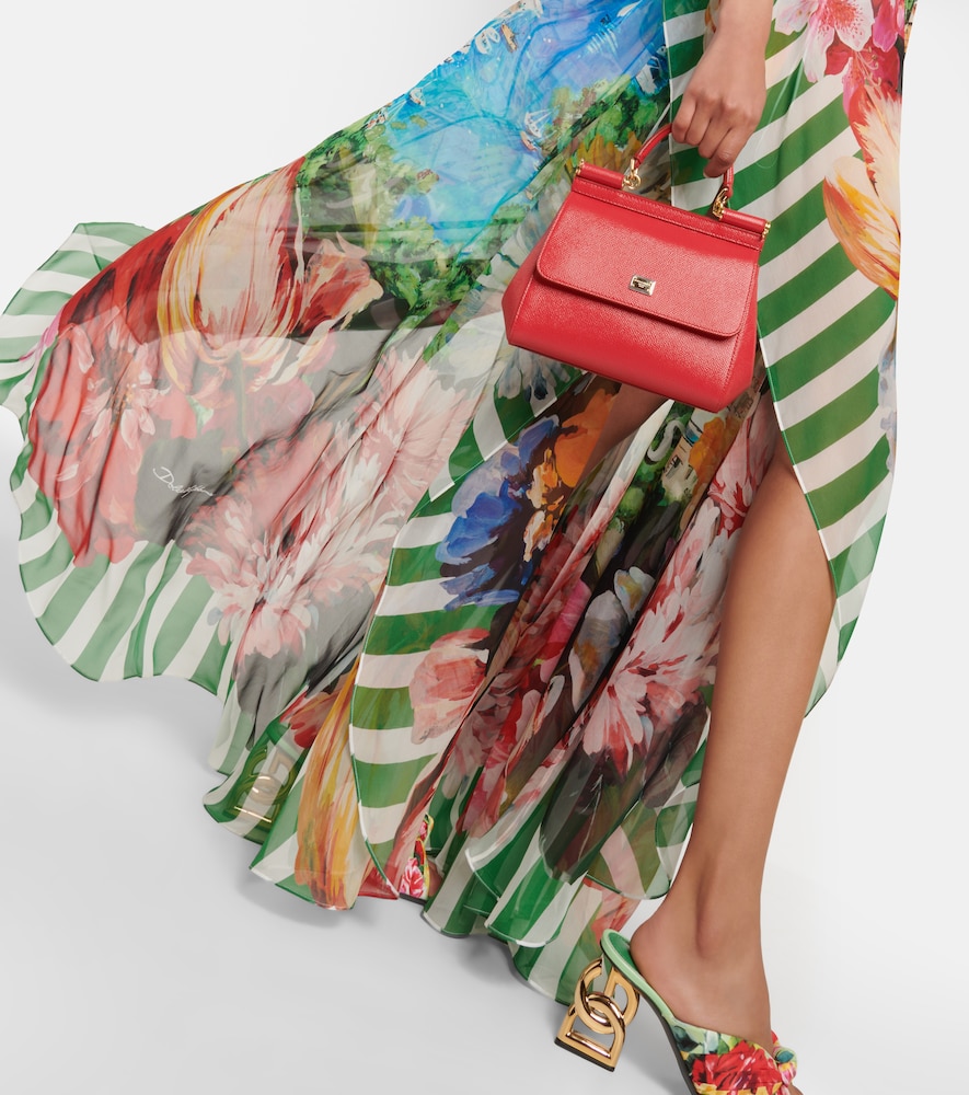 Portofino printed silk chiffon gown