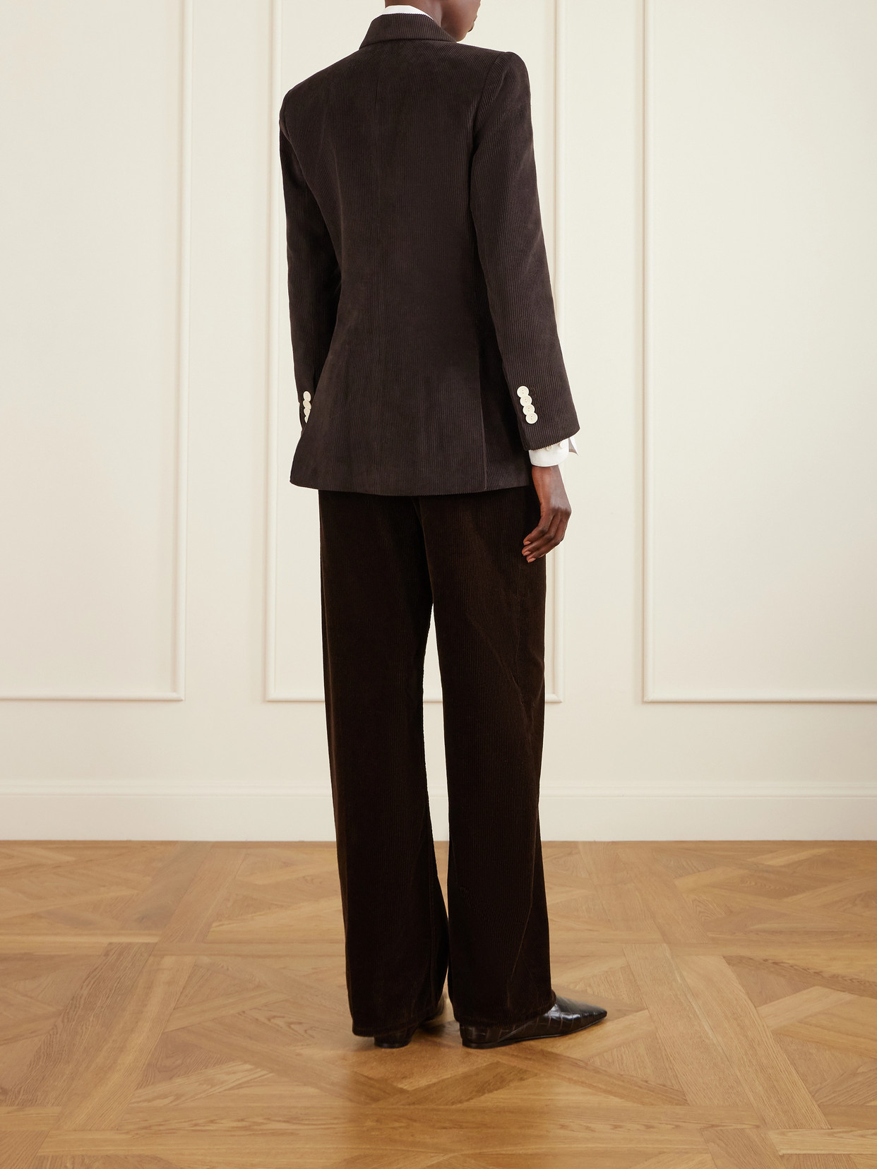 S. S. Daley - Eilidh Double-breasted Cotton-corduroy Blazer - Brown