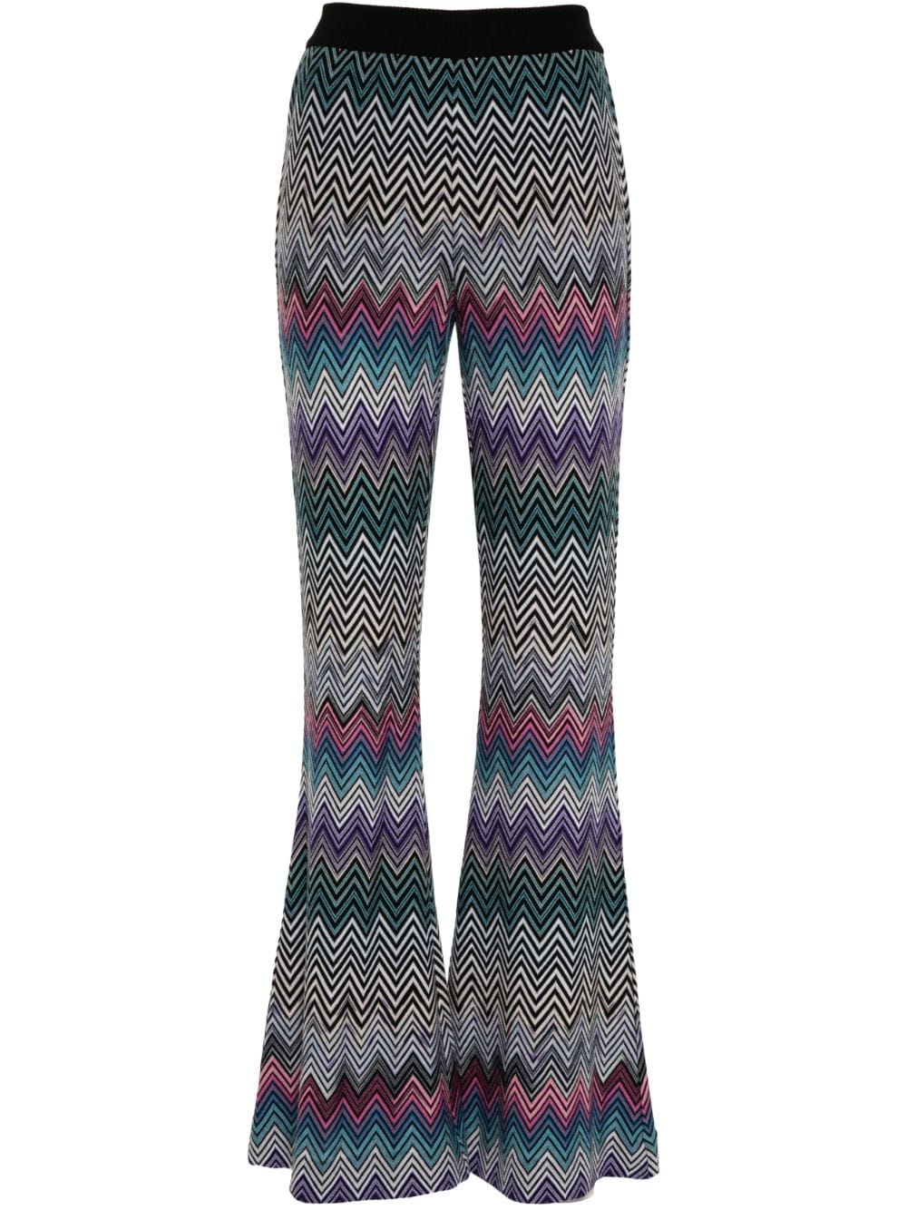 - Zig Zag Motif Wool Trousers