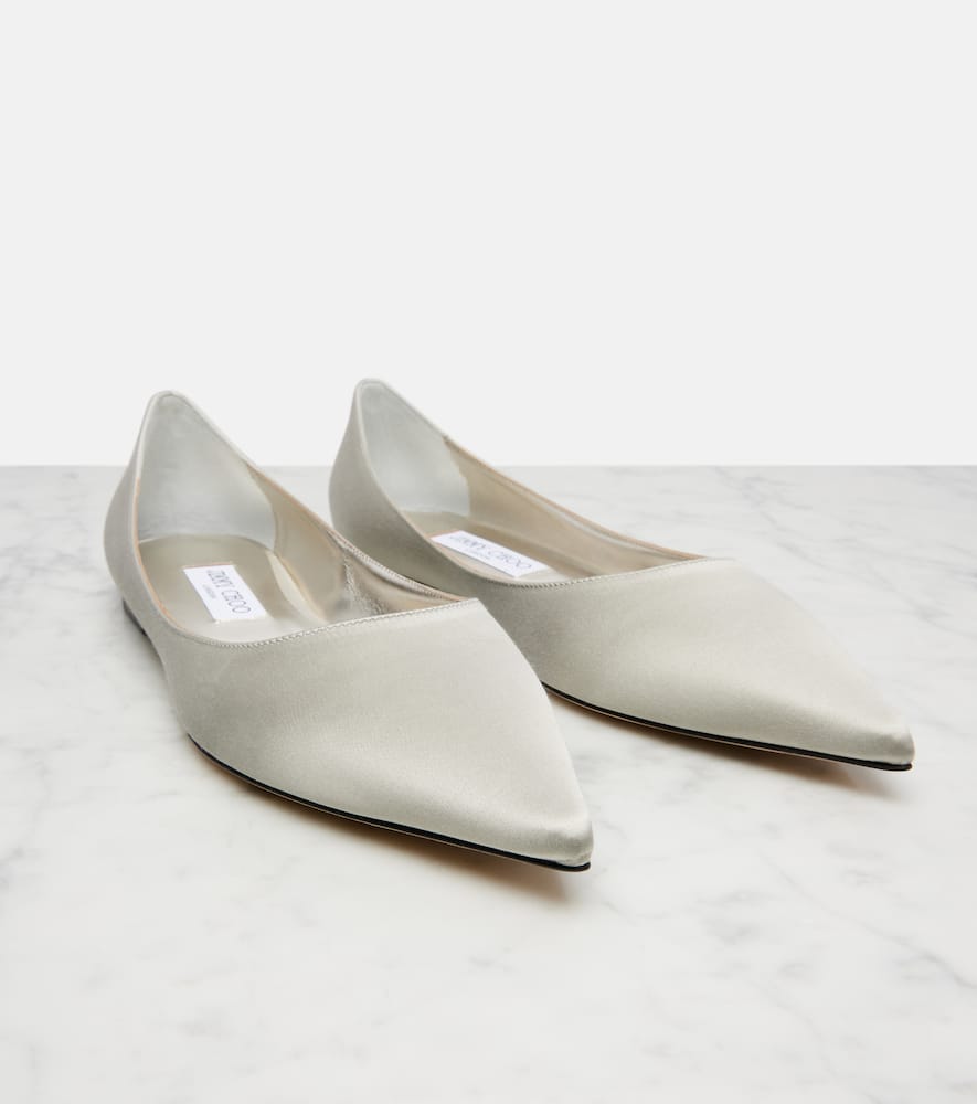 Love satin ballet flats