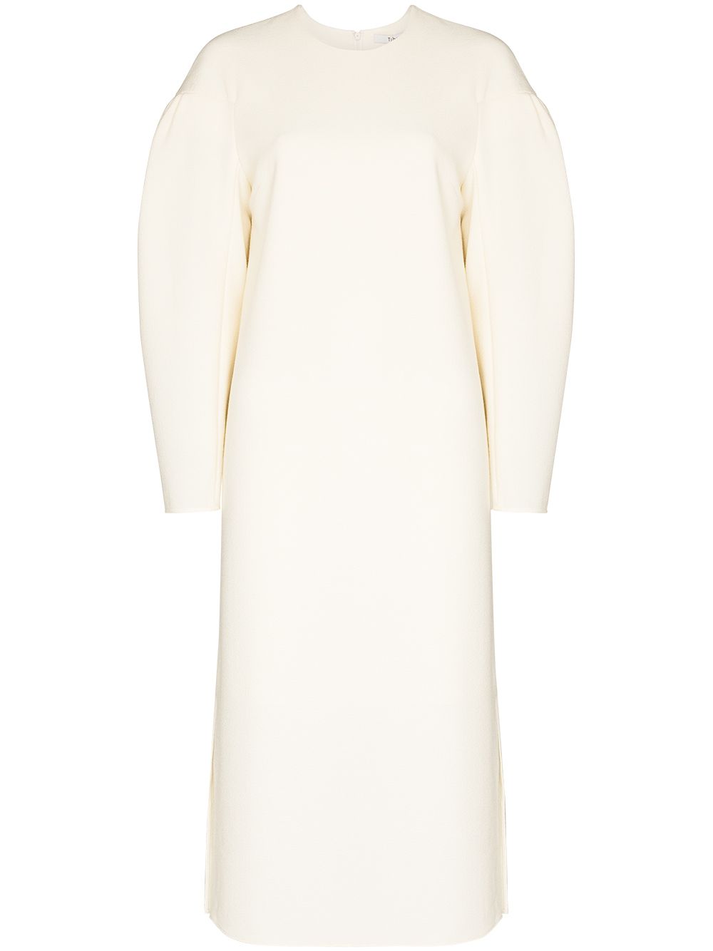 Dropped shoulder puffer sleeves dress - Neutrals