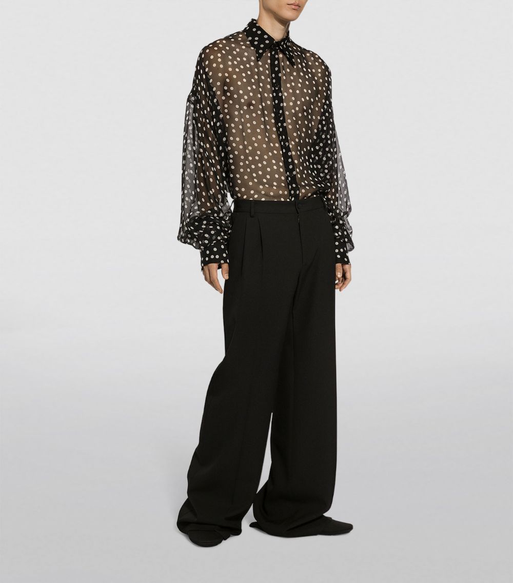 Silk Polka-Dot Shirt