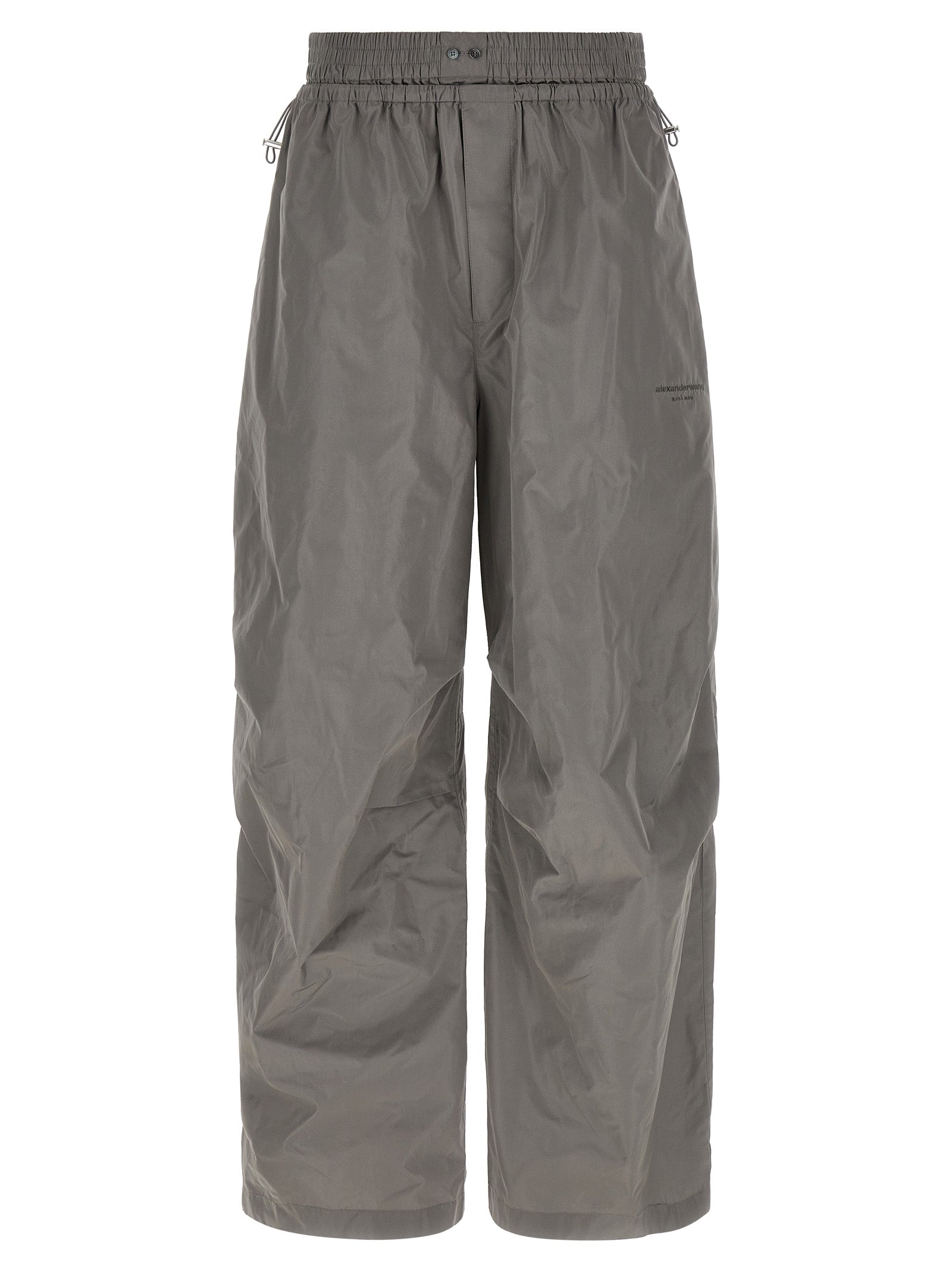 Logo-Embroidered Polyester Joggers — Gray