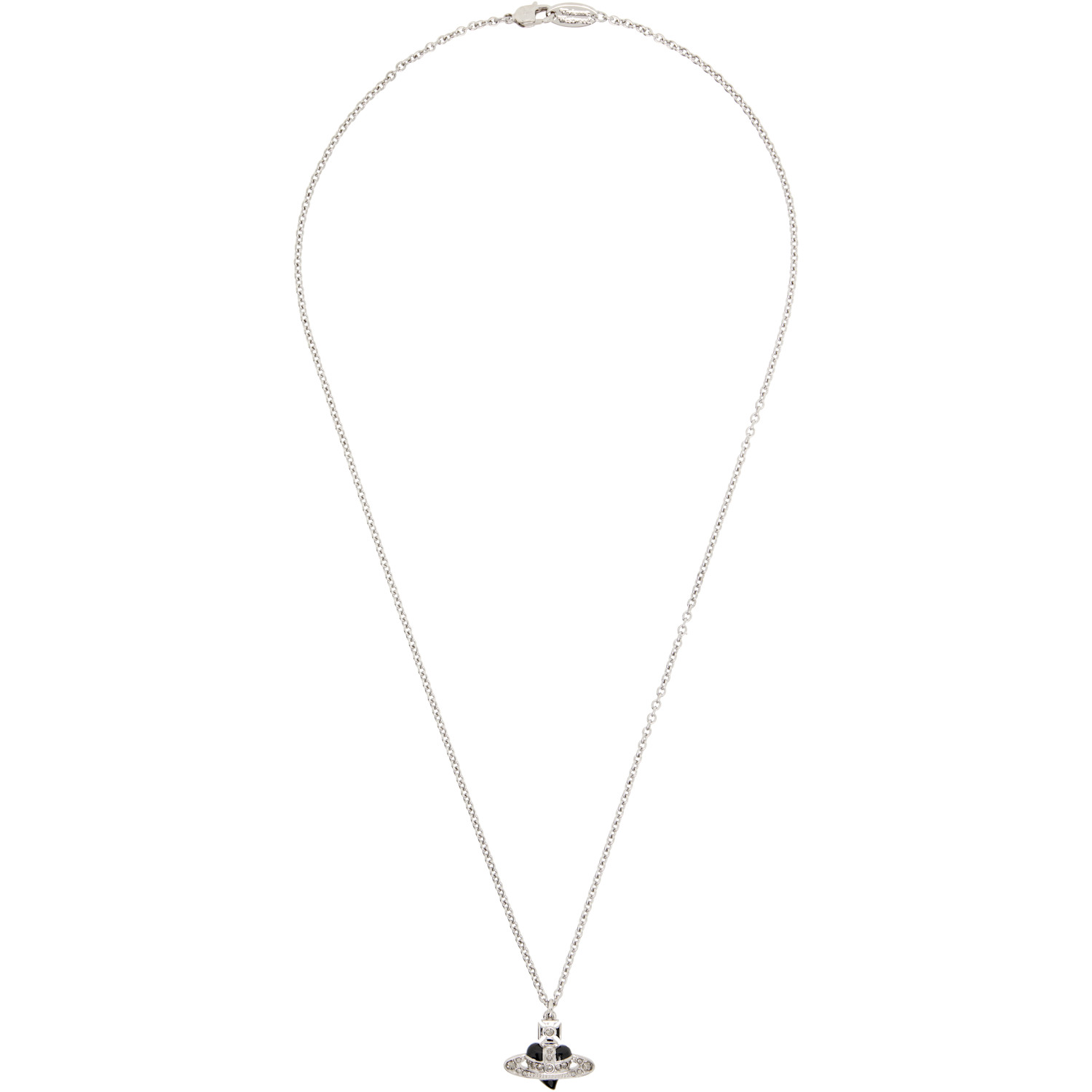 Man Diamante Heart Pendant Necklace