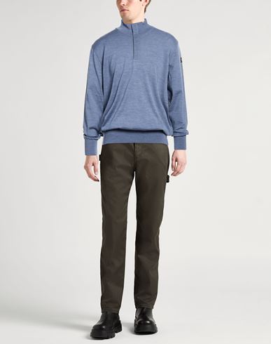 Man Turtleneck Slate blue Size XL Virgin Wool, Lambskin