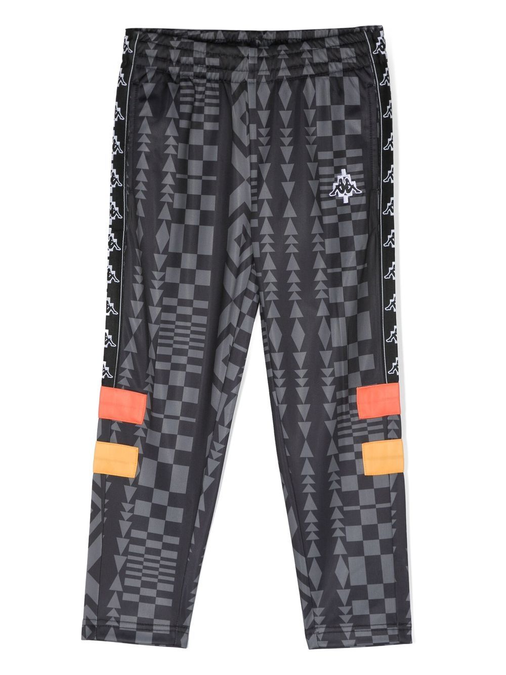 Geometric-print track pants - Black