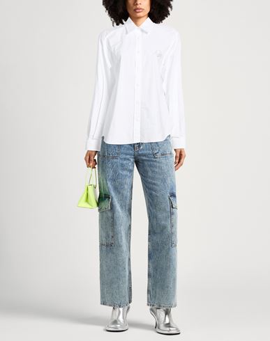 Woman Shirt White Size 4 Cotton, Elastane