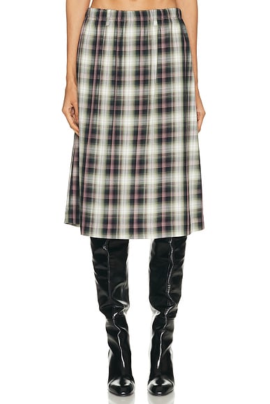 Acne Studios Izetta Check Skirt in Black & Green - Green,Pink. 34 also