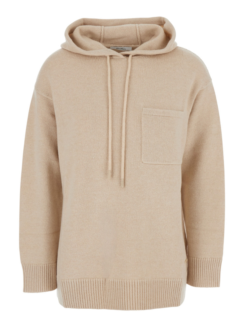 Max Mara - wool and cashmere knit hoodie with dropped shoulder