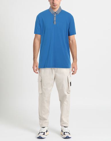Cashmere Company Man Polo shirt Bright blue Size 40 Cotton
