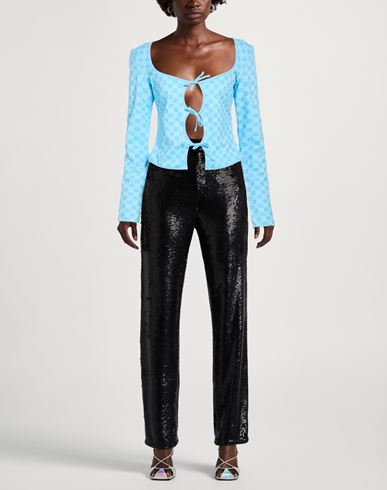 Woman Top Azure Size L Polyamide, Elastane