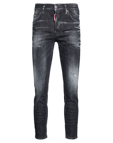 Man Jeans Black Size 28 Cotton, Elastane