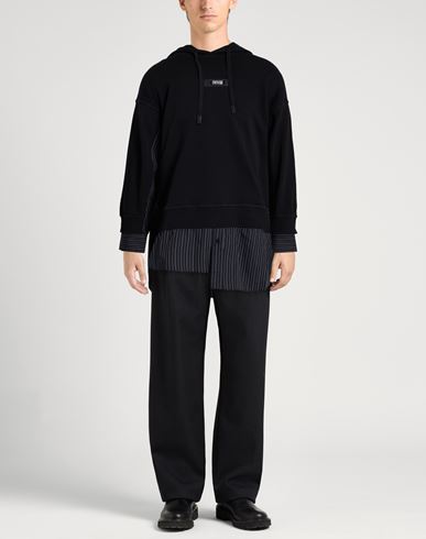 Man Sweatshirt Black Size XL Cotton, Elastane