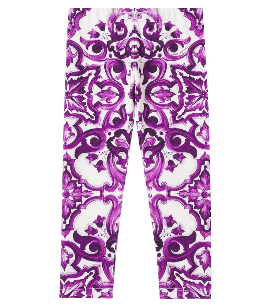 Majolica cotton-blend leggings