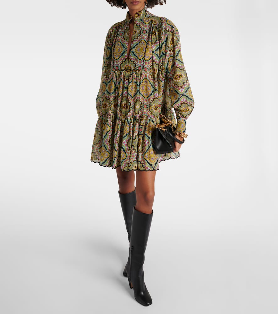 Printed cotton shirt dress