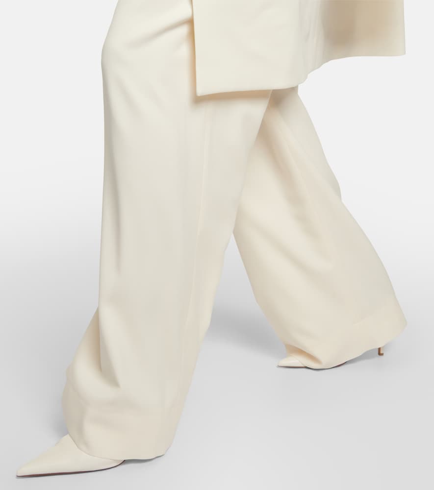 Low-rise wide-leg wool pants