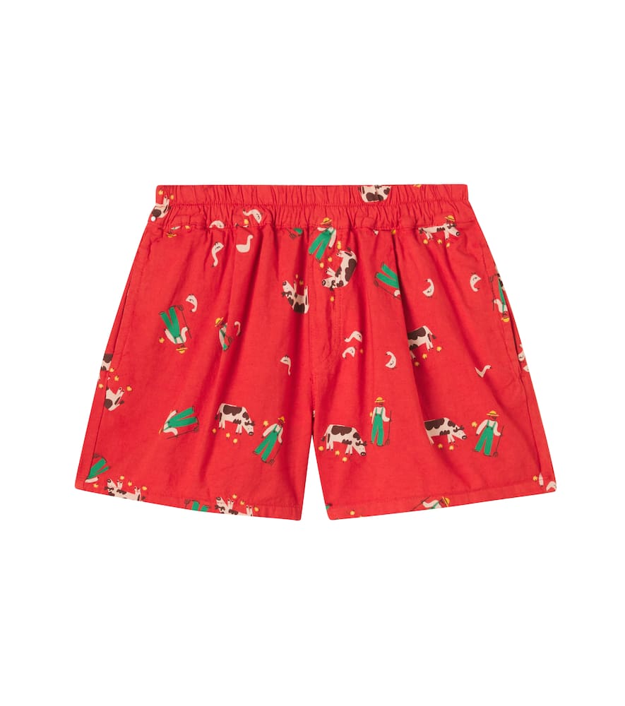 Farm Adventure printed cotton shorts