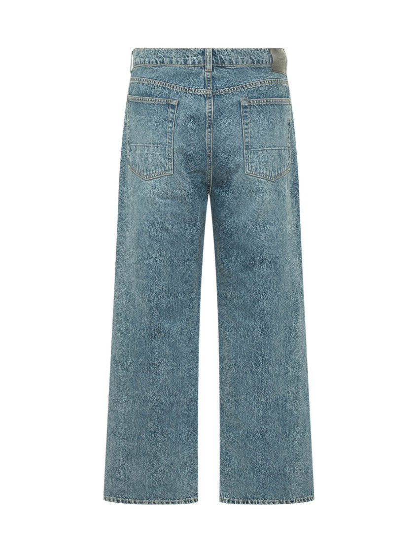 Blue Straight Mid Rise Jeans