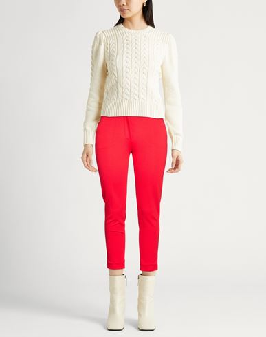 Woman Pants Tomato red Size 12 Viscose, Polyamide, Elastane