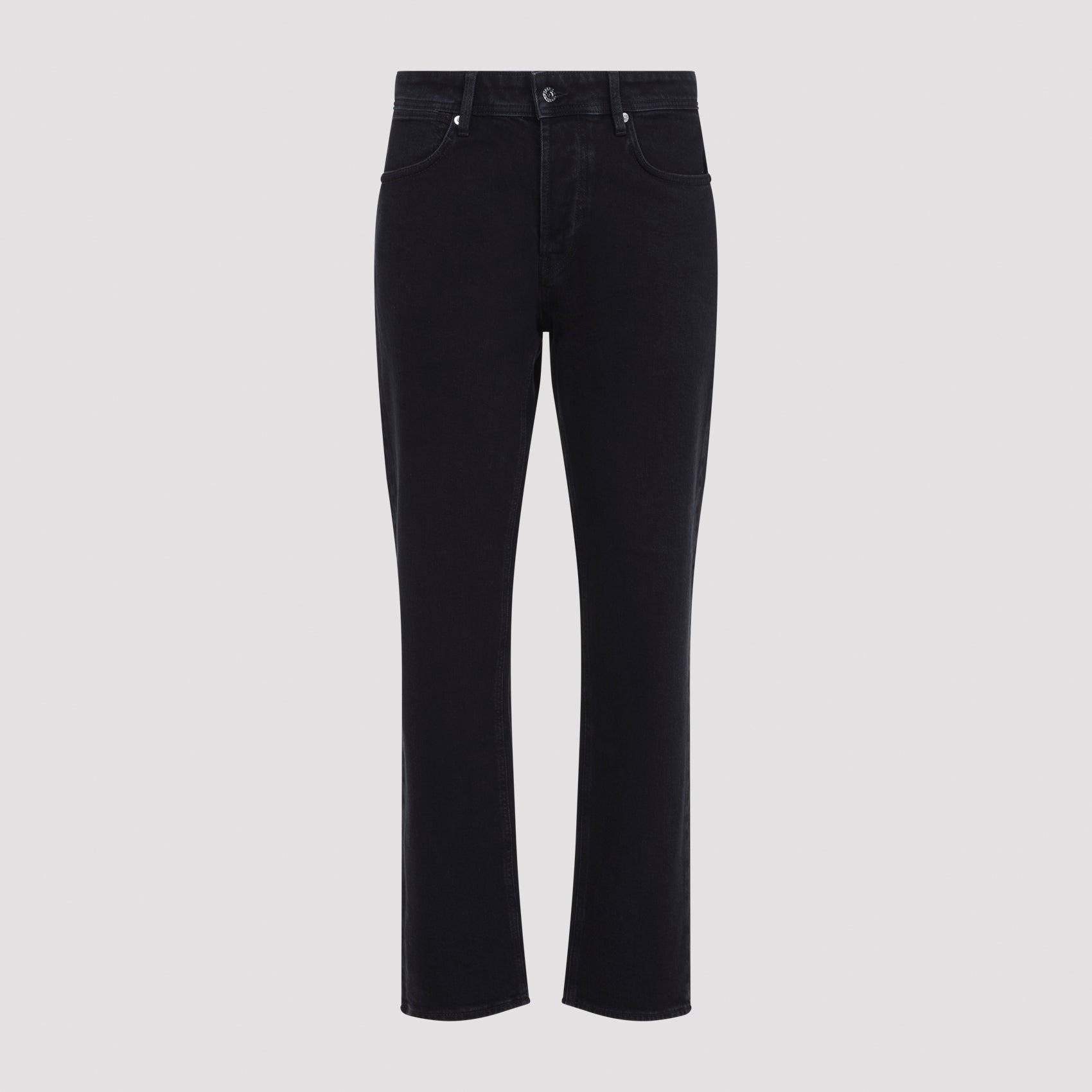 Men's Regular Straight-Leg Cotton Trousers with Stretch