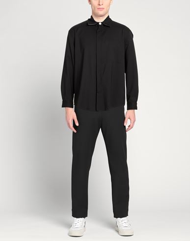 Man Shirt Black Size L Virgin Wool, Polyester, Elastane