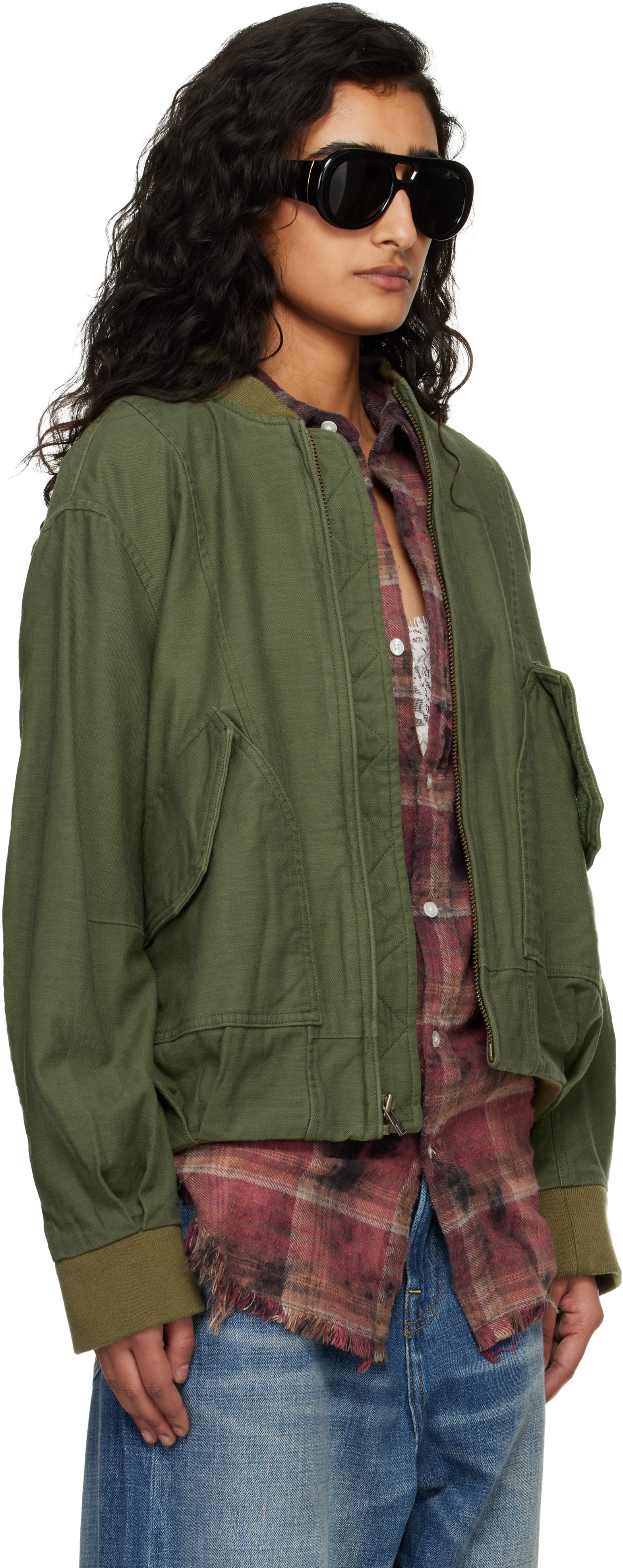 Khaki Bubble Bomber Jacket