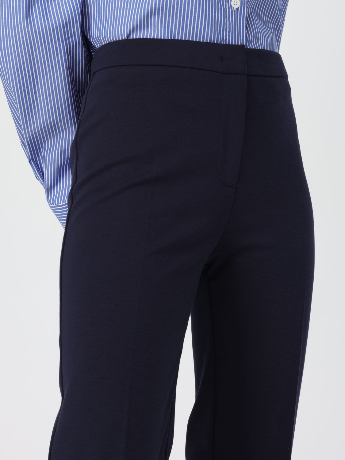 High-waisted flared trousers - White