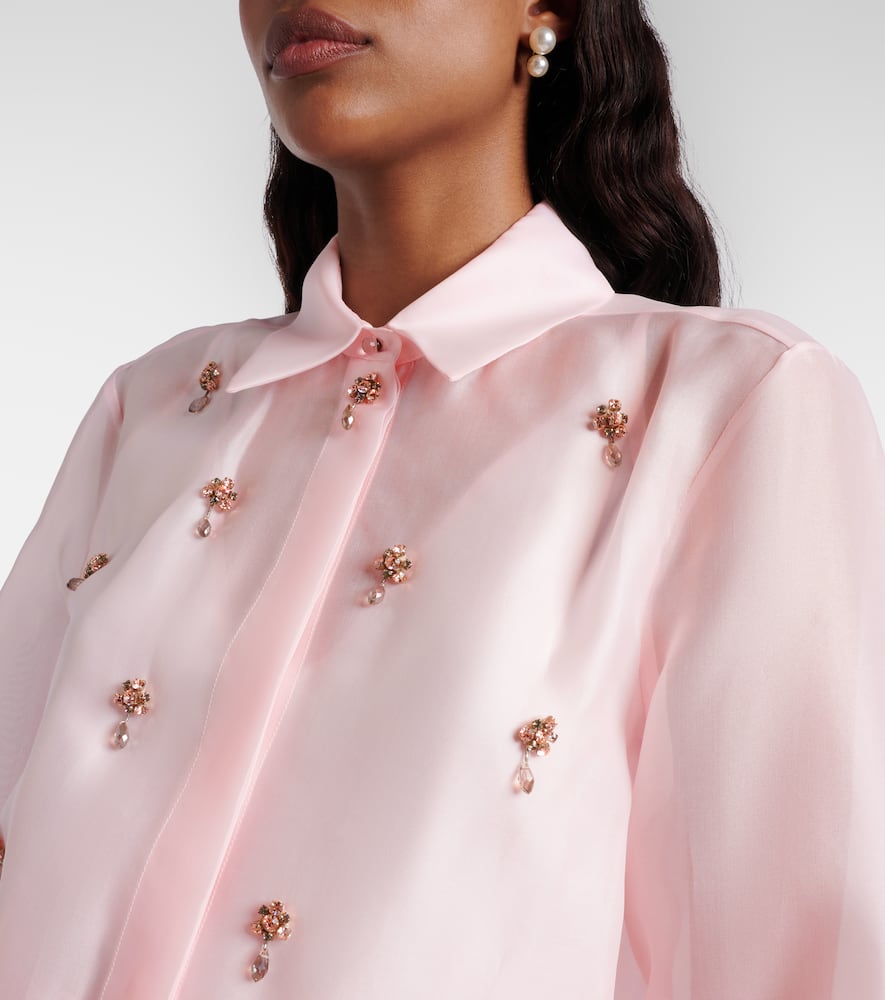 Agi crystal-embellished silk shirt
