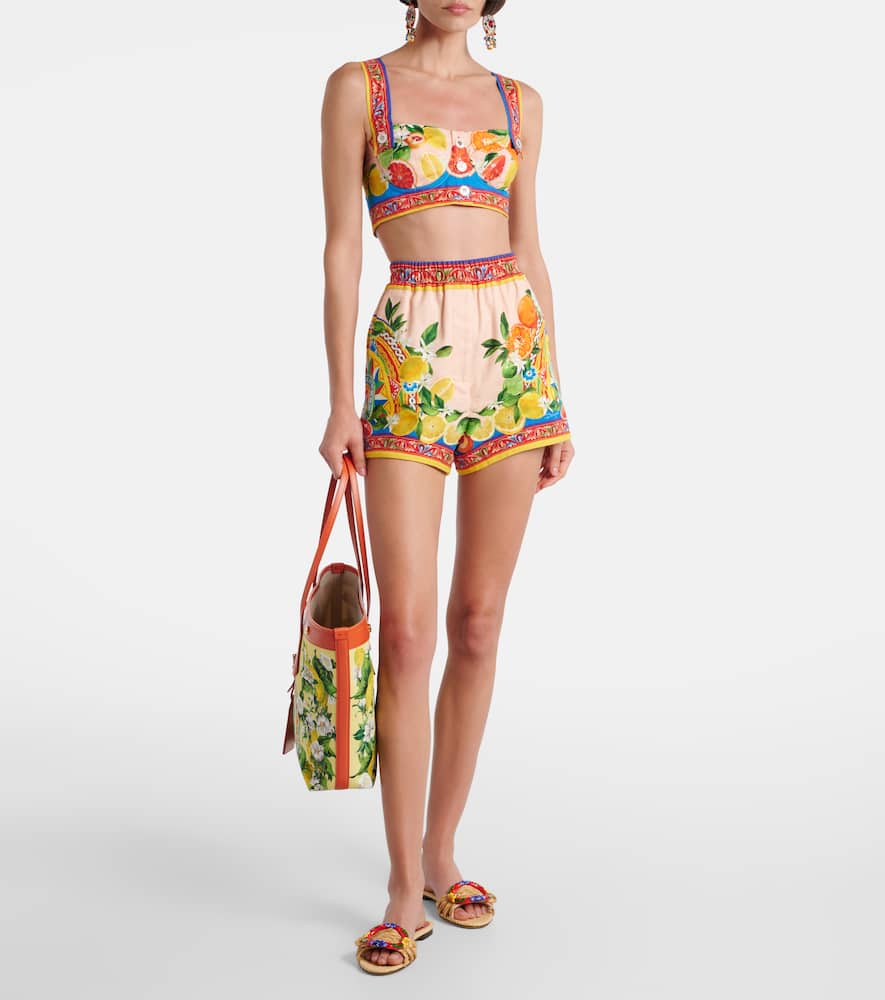 Printed cotton bra top