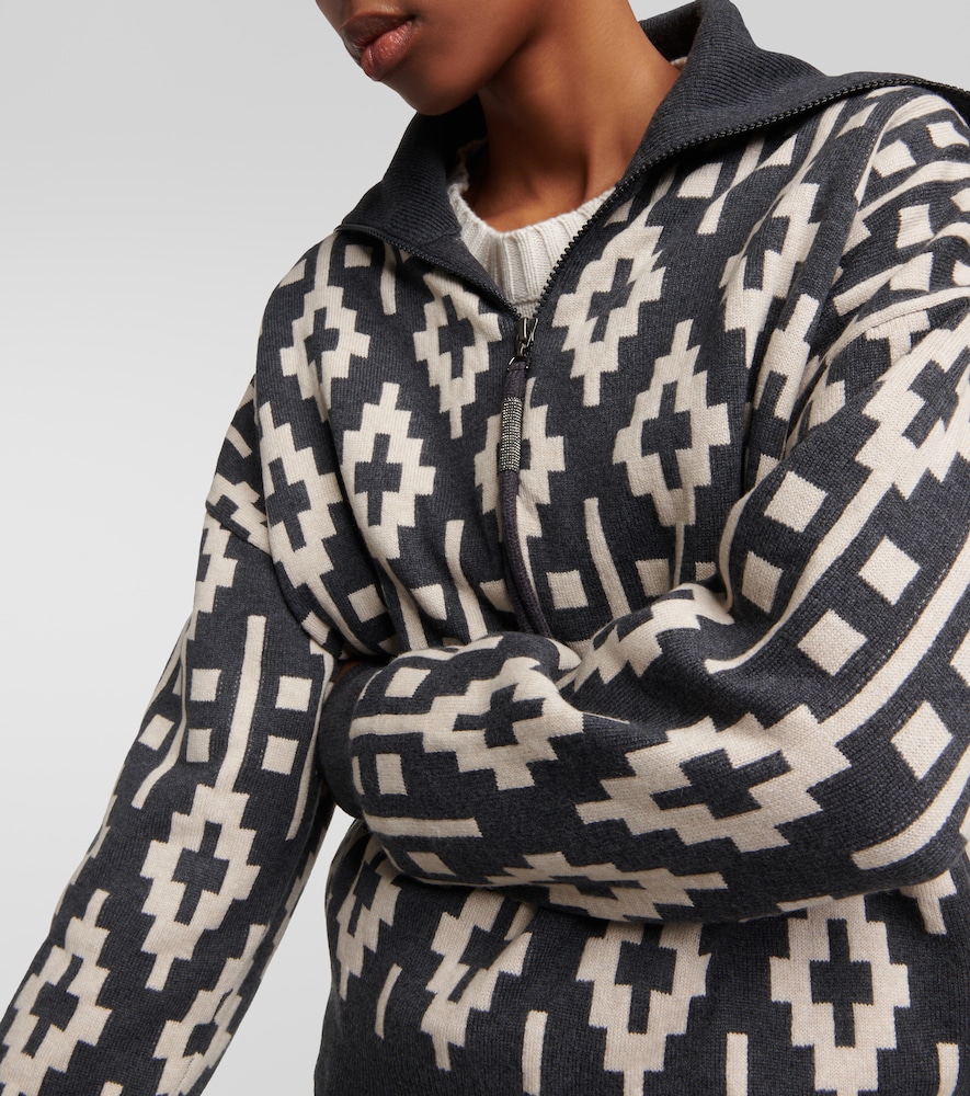Vintage wool-blend jacquard sweater