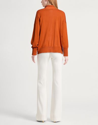 Woman Cardigan Orange Size 6 Wool, Cashmere