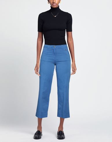 Woman Pants Light blue Size 10 Cotton, Elastane