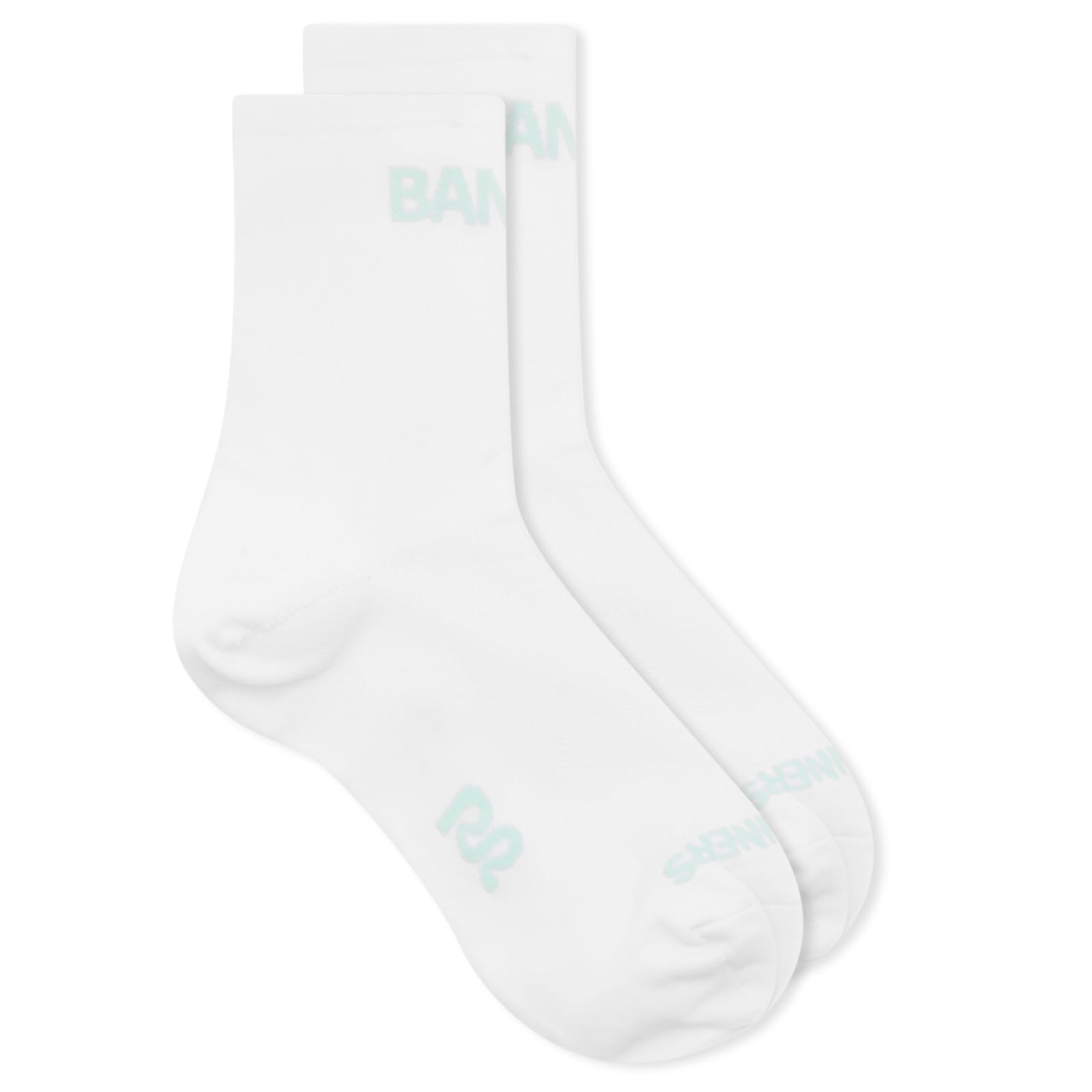 Men's Grid Literun OG Socks in White/Minty Blue