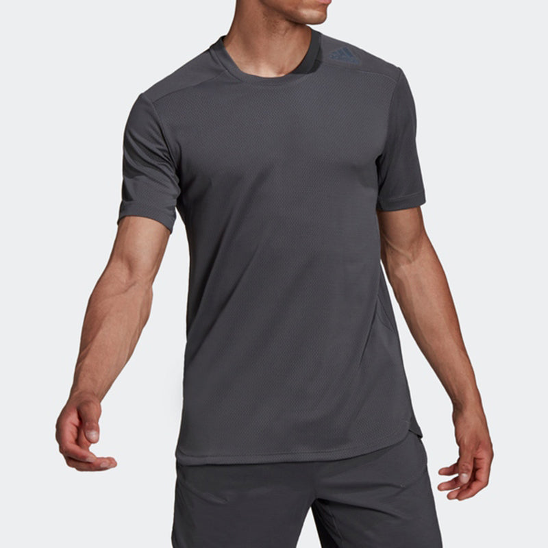 Men's Solid Color Round Neck Short Sleeve Black T-Shirt
