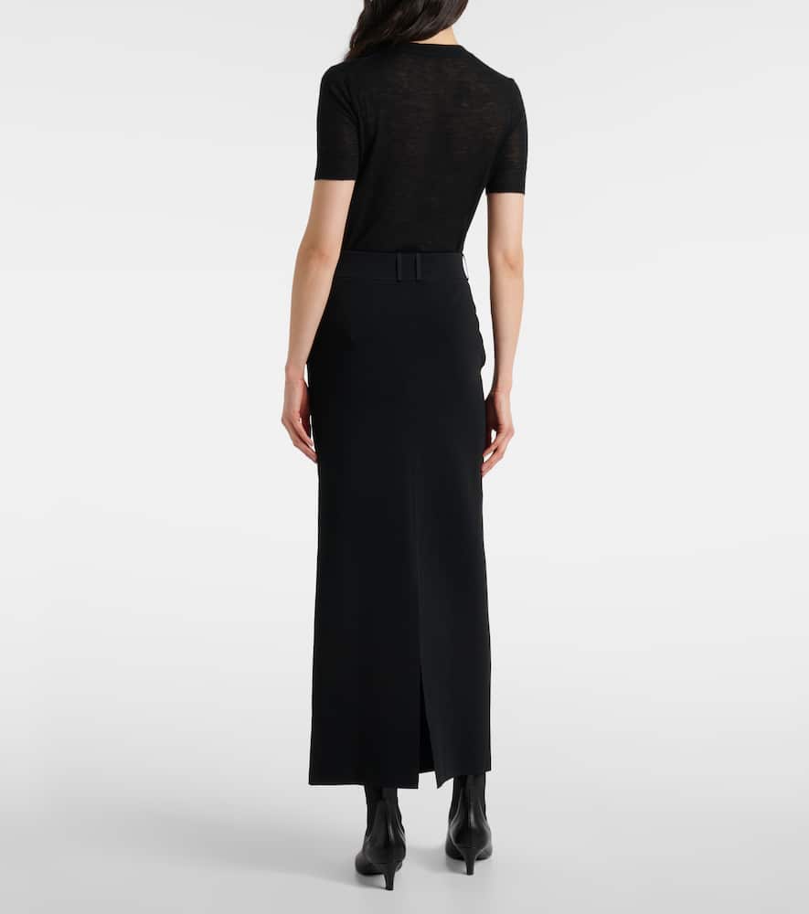Knitted mid-rise maxi skirt