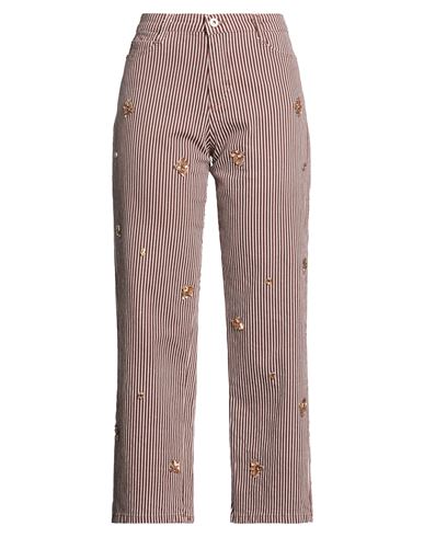 Woman Pants Brown Size S Cotton, Elastane