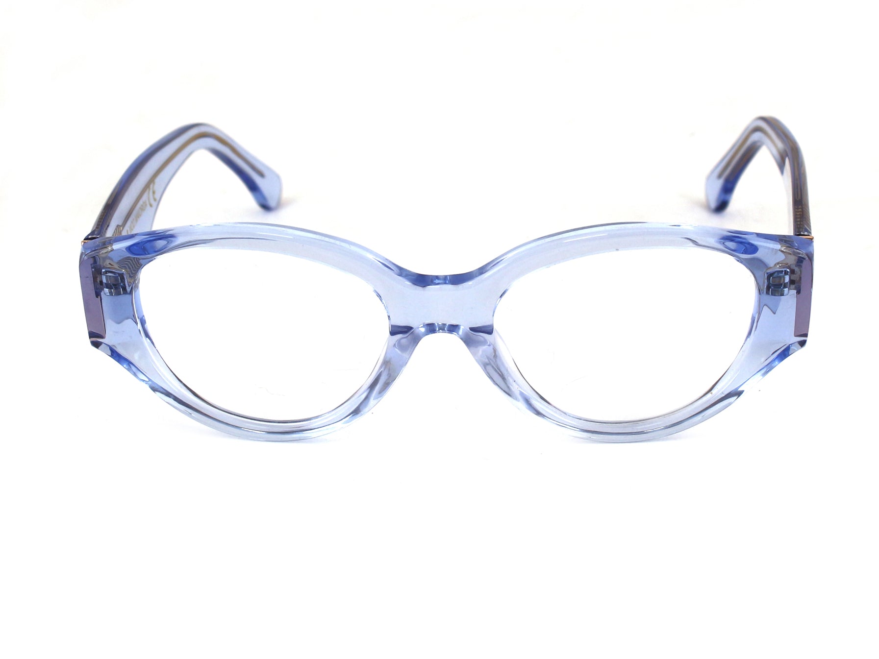 XLAB Unisex MAIORCA Montature da vista Acetato Azzurro Rotonda Demo