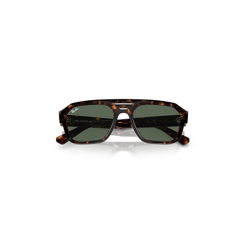 Ray-Ban Corrigan Bio-based Sunglasses Havana Frame Green Lense