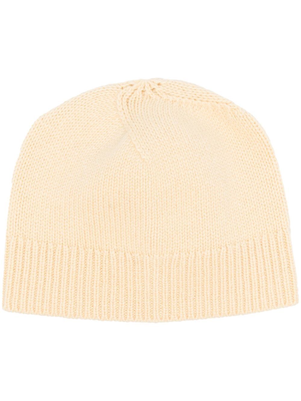 Chunky-knit cashmere beanie - Yellow