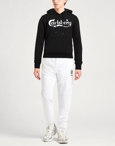 Man Sweatshirt Black Size S Cotton, Elastane