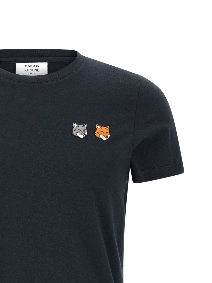 Maison Kitsuné - t shirt twin fox head embroidery