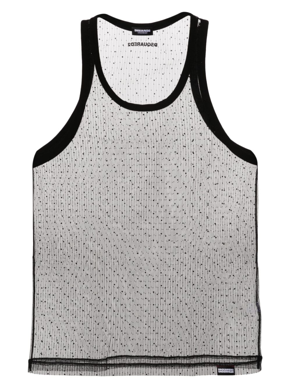 Crystal-embellished tulle tank top - Black
