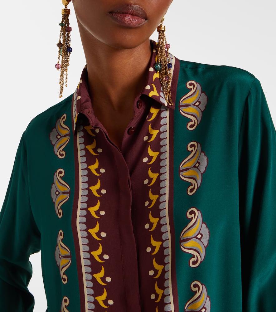 Printed oversized silk shirt