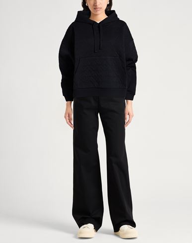 Woman Sweatshirt Black Size S Cotton, Elastane