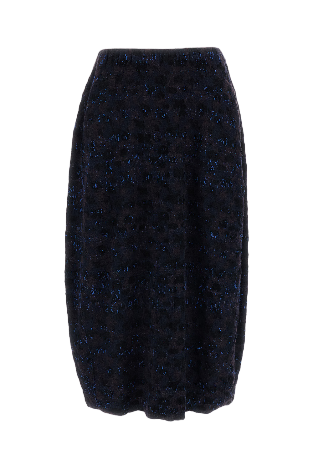 Multicolor Jacquard Knit Midi Skirt With Elasticated Waist