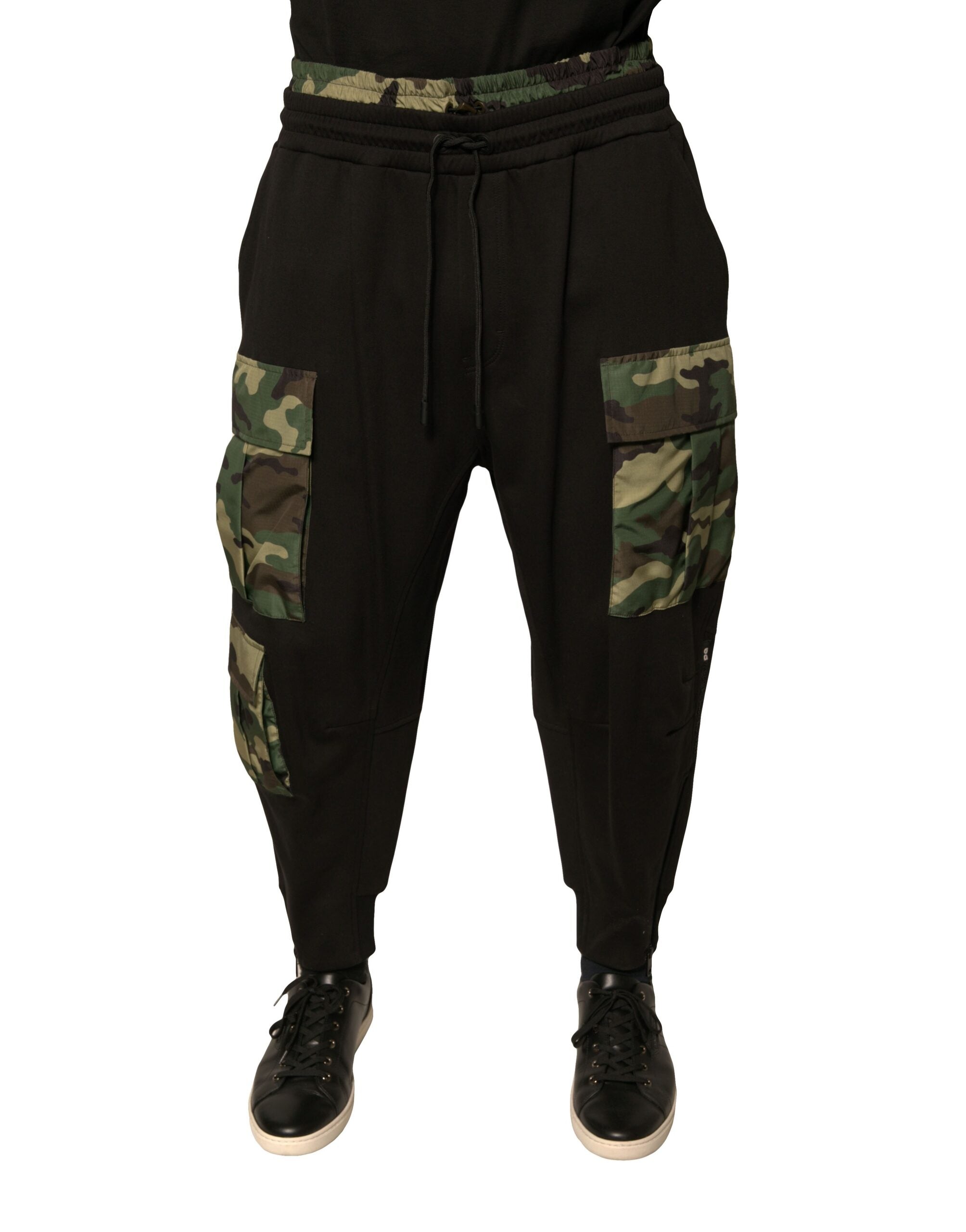 Camouflage Cargo Joggers — Black