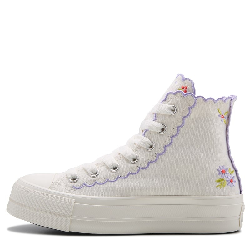 Women's Chuck Taylor All Star Hi Lift Platform Sneakers (White/Purple Floral)