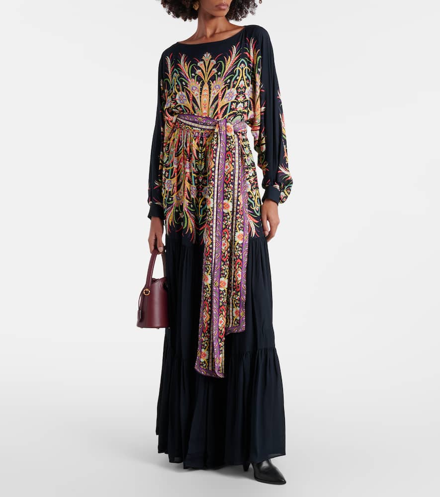 Printed tiered gown