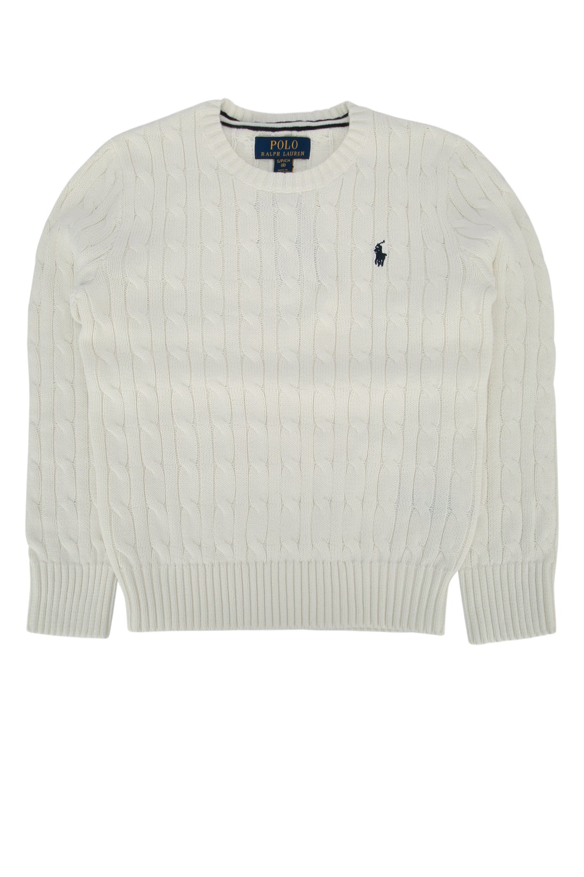 Cable-Knit Cotton Sweater — White