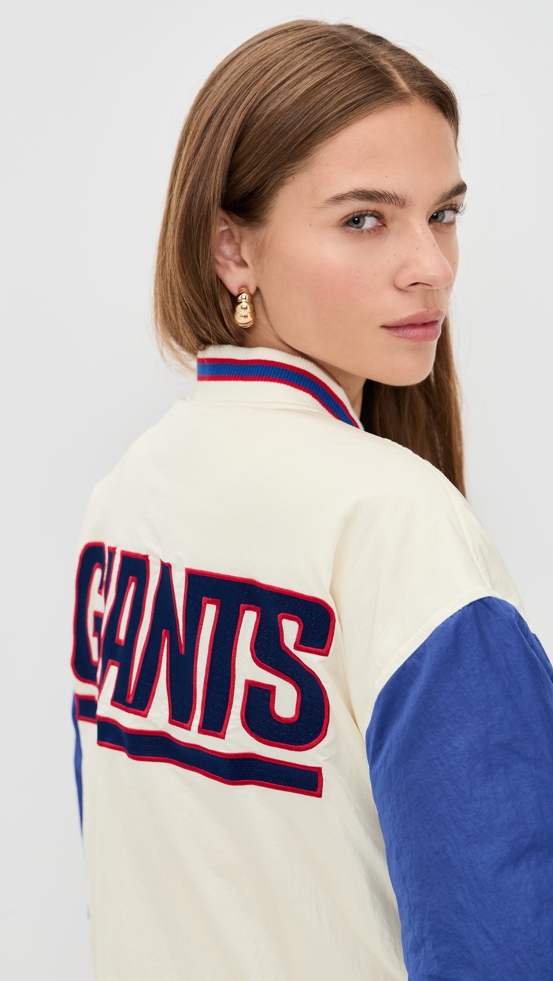 NY Giants Colorblock Bomber Jacket NY Giants Sugar Swizzle/Blue